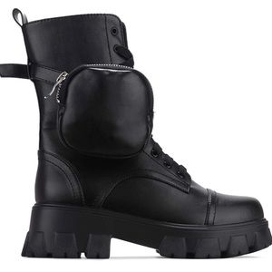 Black combat boots